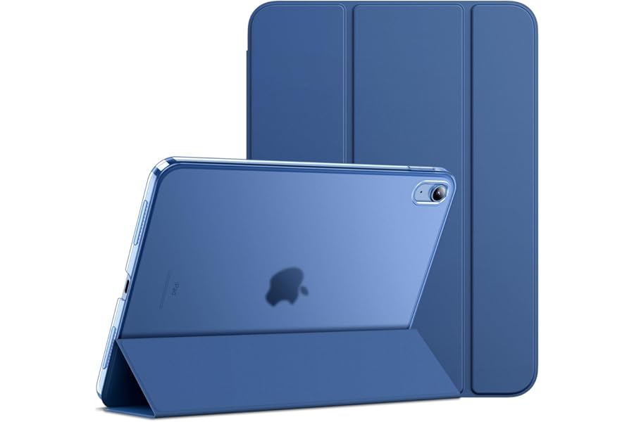JETech Case for iPad (A16) 11th Generation 11 Inch 2025 / iPad 10th Generation 10.9 Inch 2022, Slim Smart Cover with Hard PC Translucent Back, Supports Touch ID, Auto Wake/Sleep (Navy Blue)