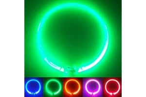 PetSol Obroża dla psa LED w kolorze zielonym – obroża bezpieczeństwa USB z migającym światłem dla psów, kotów i szczeniaków – rozmiar S, M i L – modne, świecące w ciemności wzornictwo