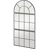 HOMCOM Wall Mirror Hallway Mirror 3 Pieces 76 x 149 cm Black | Metal Window Frame Decoration for Living Room, Bedroom, Entryw