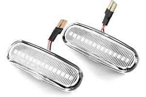 MKptopia 2 pezzi Luce di segnalazione di rotazione lampada indicatore Compatibile con Fi-at Do-blo Pan-da Ide-a S-tilo Fio-rino Mul-tipla Pun-to Q-ubo Li-nea M-usa-Bianco Vetro