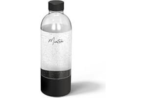 MonTen Soda Bottiglia nera opaca 900ml - Effervescenza e idratazione senza sforzo - Design resistente e rispettoso dell'ambiente - Perfetta per le nostre macchine riutilizzabile.