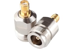 KUOQIY 2 PCS Copper N-Type to SMA Adapter, N Female to SMA Female Coax Connectors, for WiFi Antenna Broadcast Radio