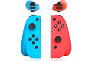 Tacilin Manette pour Switch, Manettes Switch Gamepads sans fil 2er Set Remplacement L/R Joystick avec Turbo Adjustable/Vibration Réglable/ 6 Axes, Gaming Accessoires Controller (rose et vert)
