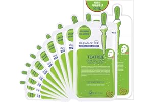 Mediheal Teatree Pflegelösung Unverzichtbare Maske, 10er Pack Baumwoll-Gesichtstuchmaske mit Teebaumöl und Cica-Extrakten, feuchtigkeitsspendende Gesichtstuchmasken mit Beruhigung