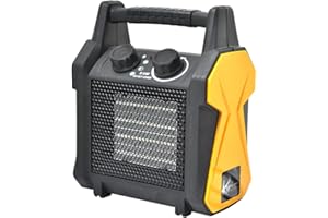 Electric Space Heater Ceramic 2000W RocwooD 2kW 230v PTC Heating Fan 3 Heat Settings Portable Overheat Protection Home Office Workshop Warehouse Greenhouse Building Site