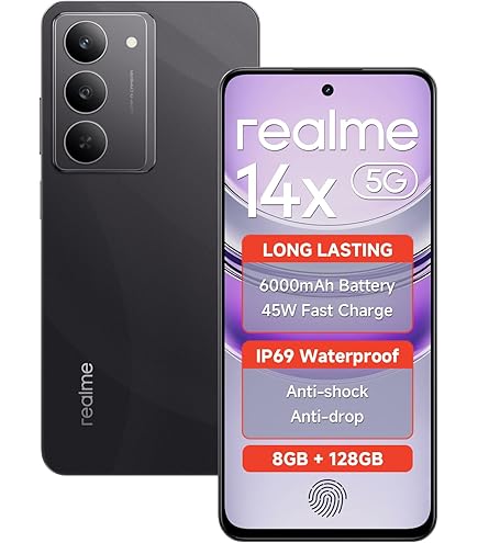 realme 14x 5G (Crystal Black, 8GB RAM, 128GB Storage
