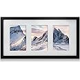 Innoteck Essentials 3 in 1 Matt Black Wooden Photo Frame with Three 6x4 Openings – Horizontal or Vertical
