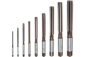 QUARKZMAN 9-teiliges Handreibahlen-Set, 3 mm, 4 mm, 5 mm, 6 mm, 8 mm, 10 mm, 12 mm, 14 mm, 16 mm, H7, metrischer Reibahlenbit aus legiertem Stahl, Stahlschneidwerkzeug zum Reiben von Löchern