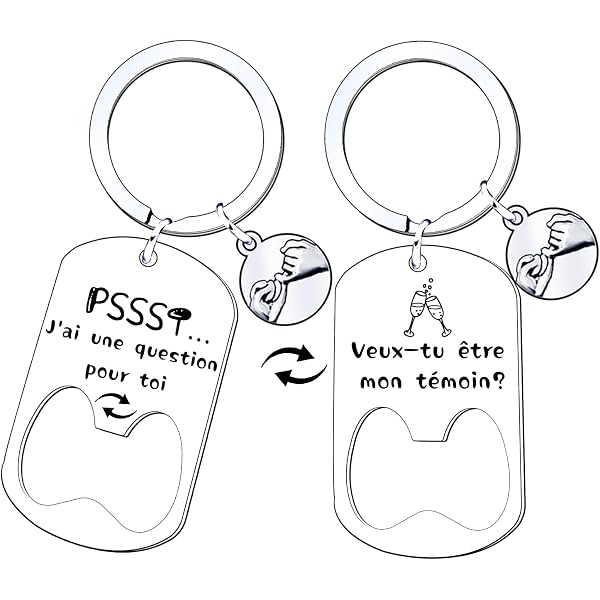 Porte-clés "Veux-tu être Mon Témoin" - Cadeau Demande Témoin Mariage, En Acier Inoxydable, Avec Pochette Cadeau