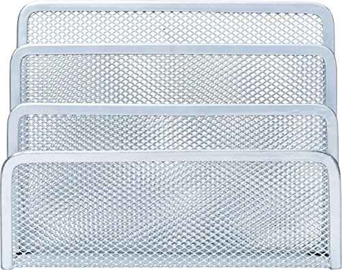 Helit H2518300 – Briefständer Mesh, 3 Fächer, silber - 2