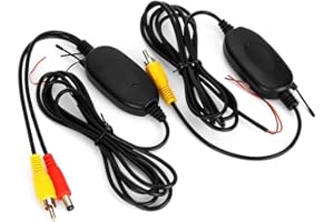 DYNAVSAL RCA Émetteur Récepteur sans Fil pour Caméra de Recul Vue Arrière de Voiture Moniteur Parking System, 12V (Fit for Auto Monitor, Rearview Mirrors)