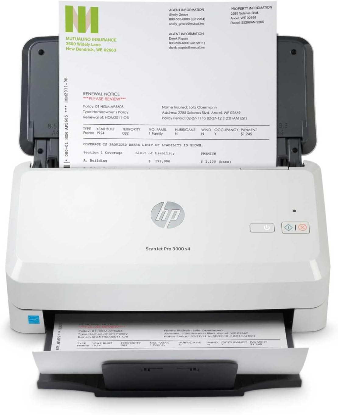 HP ScanJet Pro 3000 s4 - Escáner de Documentos con Alimentador de Hojas, Escaneo Doble Cara Automático, 40 ppm/80 ipm, AAD 50 Hojas,USB 3.0, Compacto, Ciclo Diario 4000 Páginas