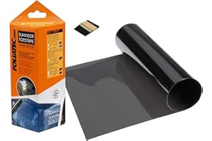 ‎FOLIATEC FOLIATEC TOPSTRIPE Blendstreifen Tönungsfolie Sonnenschutzfolie Windschutzscheibe Folie mit effektivem Sonnenschutz durch Tönung, Grauschwarz, 15 x 152 cm