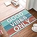Produktbild Libaoge Good Vibes Nur mit Farbigen Rustikal Holz Hintergrund Fußmatte Willkommen Matte-Eingangsmatte Tür Mats Fußmatte Badteppich 16x24 Color 1