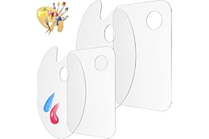 Ormromra 4PCS Clear Premium Acrylic Paint Palette, Modern Style Rectangular & Oval, Transparent, Art Paint Tray Palettes for Oil, Watercolor, DIY Craft & School Projects