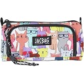 JACBAG PRIME XL-LASTİK AYRA&Ccedil;LI İKİ B&Ouml;LMELİ KALEM KUTUSU (Sarı Kedi)