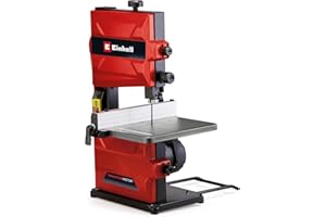 Einhell Sierra de banda TC-SB 200/1 (cambio de hoja de sierra sin herramientas, tope paralelo, ajuste de altura, guía con rodamiento de bolas, mesa inclinable de forma continua)