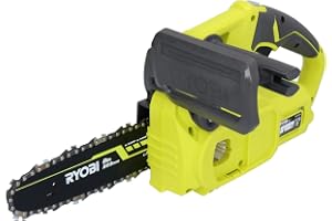 RYOBI 18 V ONE+ sladdlös motorsåg RY18CS20A-0 (svärdlängd 20 cm, kedjehastighet 4,5 m/s, robust kedjespänningssystem, utan batteri och laddare i låda)