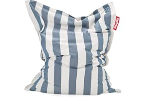 Fatboy® The Original Pouf d'extérieur | Bean Bag/Coussin/Fauteuil XXL Classique Outdoor | Bleu (Rayure) | 180 x 140 cm