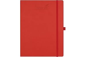 BEZEND Agenda 2024 2025 Semainier A4 Agenda Scolaire Professionnel 24 25 | 18 Mois Du juillet. 24 à déc. 25 | Couverture Rigide en Cuir PU - Rouge