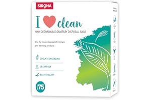 Sirona Sanitary Disposal Bags | 75 Bags | Pad Disposable Bags for Discreet Disposal of Tampons, Condoms, Sanitary Pads, Panty