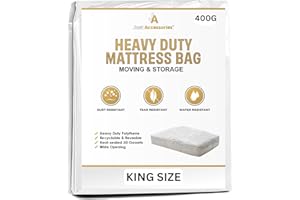 Just Accessories® 5ft Kingsize Heavy Duty Mattress Bags For Storage Moving Removal Mattress Polythene Protector Cover 5’0’’ x 6’6’’ / 150 x 200cm / 59 x 78ins