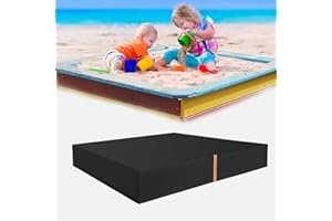 ANSTAR Bâche Bac à Sable Imperméable 125 * 125 * 20cm Housse de Bac à Sable de Protection Couverture de Bac à Sable en Tissu Oxford avec élastique Noir, pour Bac à Sable de Jardin