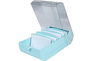 Exacompta - Réf. 5336323D - 1 Learning box BUNNYBOX A8 - dimensions 19,5x10x6,2 cm - couleur vert pastel/cristal - capacité jusqu'à 650 cartes au format A8