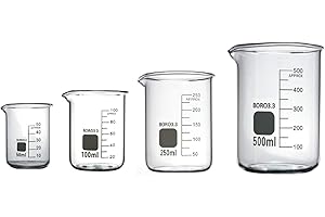 Rocwing Becher Graduato in Vetro Borosilicato 3.3 (50ml+100ml+250ml+500ml)