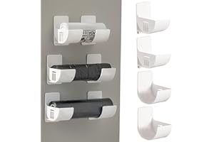 eurNhrN Porte-sac de poubelle, distributeur de sacs poubelle murale 4pcs, distributeur de sac à ordures auto-adhésif, porte-sacs en plastique de longueur réglable Articles de cuisine