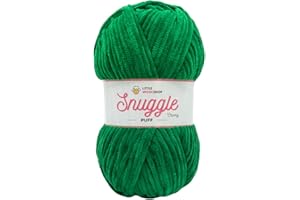 LITTLE WOOL SHOP LittleWoolShop Snuggle Puff Chunky Chenille Yarn 100g - 100% Supersoft Polyester (Sour Apple 413, Single (1 Ball))