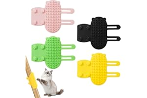 HAXISII Cat Self Groomer Brush, 4PCS Silicone Cat Grooming Brush, Cats Massager Brushes, Cats Face Scratcher Wall Corner Brushes for 1.57-1.97in Cylinder Table Legs Climbing Frame