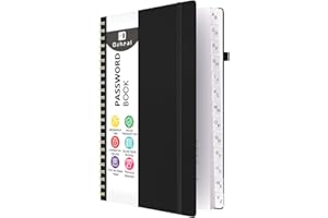 Dzhzal Carnet de mots de passe avec onglets alphabétiques pour les personnes âgées, carnet de mots de passe organisé à spirale, carnet de mots de passe pour adresse Internet, organiseur de mots de