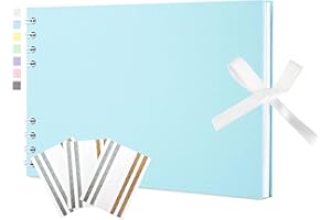 Hiwhy Scrapbook 40 Schwarze Seiten Fotobuch zum Einkleben,DIY Geschenk Scrapbooking Set für Baby Familie Jahrestag Geburtstags Valentinstag