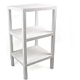 DIVCHI 3 Tier Side End Table Nightstand Coffee Tables Storage Bedside Office Living Room Bedroom Small Narrow Space Sofa Table (White)