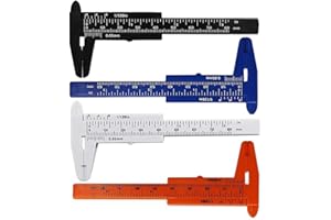 GENERIC PULABO Outil de Mesure de règle de Pied à Coulisse en Plastique réutilisable à Double échelle de 4 pièces, Pied à Coulisse en Plastique réutilisable pour étudiant et Bijoux, Couleur aléatoire et exéc