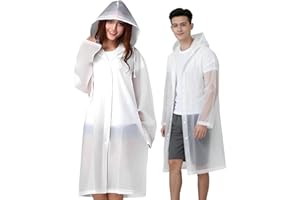 APOLLOPTIMUM 2 Pack Clear Rain Ponchos for Adults - Waterproof Raincoats with Hoods and Sleeves, Includes 1 Storage Bag - Reusable/Disposable for Outdoor Activities, Disney, Theme Parks, Camping & Travel