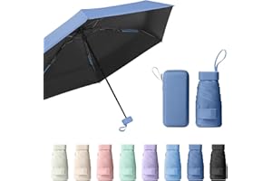 Sykrawki Reise-Regenschirm, Mini Regenschirm, Kleiner UV-Regenschirm, Winddichter Regenschirm Mit Kapselhülle, Tragbarer Taschenschirm Für Männer Und Frauen