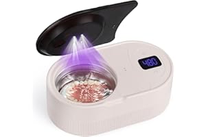 FIVEHOME 45kHz Ultraschallreinigungsgerät, 200ML Ultraschallreiniger für Zahnprothesen, Mundschutz, Nachtschutz, 5 Modi Ultraschall Reinigungsgerät mit U-V Lichter 24W