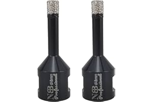 NBB Punta a tazza diamantata con M14, per foratura professionale a secco o ad umido su porcellana, ceramica, piastrelle, granito, marmo,veloce,durevole, per smerigliatrice angolare (2, 8mm)