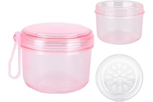 DIDATOOL Porta Dentiera, Anti-perdite per Contenitore Dentiera, Custodia per Dentiere a Grande Capacità, Conservazione per Tutti i Tipi di Dentiere e Apparecchi Ortodontici (Trasparente Rosa)