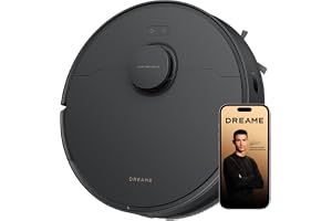 DREAME D20 Robot Vacuum Cleaner, 13,000Pa Suction Power, DuoBrush for Zero Tangled Hair, LDS Navigation, 2-in-1 Vacuum & Mop, 5,200mAh Change to 285 mins Battery, Multi-Surface floor, Black