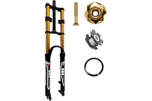 RUJIXU Mountain Bike Front Suspension Fork 26 27.5 29 Inch Disc Brake Air Down Hill Fork 1-1/8" Straight 1-1/2" Tapered Mtb Triple Tree Bike Fork Travel 135mm Quick Release 2440g