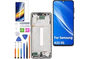 HLYGZX Display für Samsung Galaxy A33 5G LCD Bildschirm Ersatz TFT,A336E A336B A336B/DS Display Bildschirm Touch Digitizer Assembly Reparaturteile Kit(Schwarz mit Rahmen,Ohne Fingerabdruck)