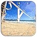 Produktbild Volleyballnetz am Strand Pinsel Effekt, Wanduhr Quadratisch Durchmesser 28cm mit weißen eckigen Zeigern und Ziffernblatt