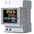 DEWIN Digital Electricity Meter, Single Phase Energy Meter Current Voltage Power KWH Meter 6 in 1 AC 40-300V SDM009 Digital Energy Meter with LCD Display