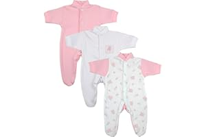 BabyPrem Bébé Prématuré Lot de 3 Grenouillères Pyjama Dors Combinaison Filles