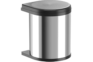 Hailo Abfallsammler Mono 3515031 - Einbau Schwenk Mülleimer aus Edelstahl für Küche - 15 Liter Küchenabfalleimer mit herausnehmbarem Inneneimer - für Drehtüren Schränke ab 40 cm - Schwarz
