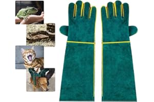 FIPASEN Anti-Mordidas Guantes de Trabajo, 40CM Duraderos Guantes ara Manejo de Animales para Bañarse, Arreglarse, Soldar, Manipular Perros/Gatos/Aves/Serpientes/Loros/Lagartos/Reptiles