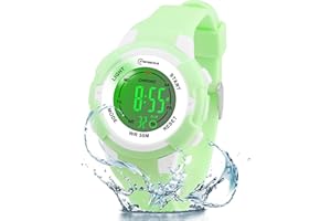 Edillas Kinderuhr Mädchen Jungen Digital,7 Farben LED Digital Armbanduhr für Kinder wasserdichte Sport Outdoor Multifunktionale digital Uhren mit Stoppuhr/Alarm Alter 4-15